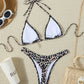 Haut de Bikini Femme Triangle – Imprimé Léopard, Style Sauvage & Bretelles à Nouer