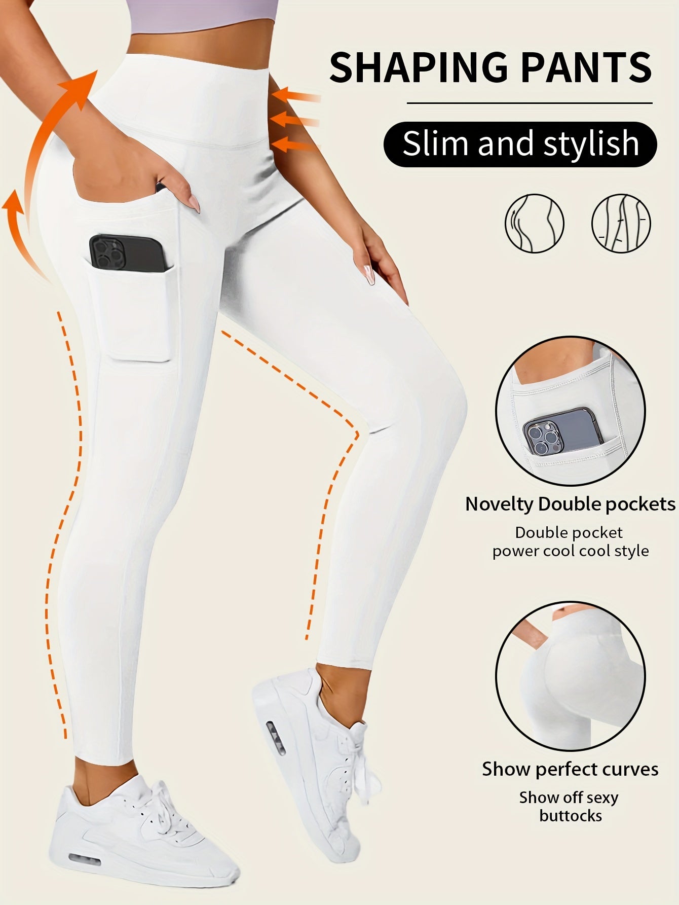 Leggings de yoga poche à ligne ciblée pour un développement sans complexe