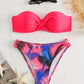 Bas de Bikini Femme Tropical – Taille Basse Imprimé Feuilles, Look Estival et Coloré