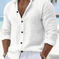 Chemise décontractée unie à boutons pour homme