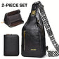 Ensemble sac banane et portefeuille assorti – Design élégant en cuir pour homme