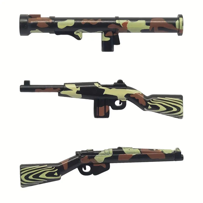Set d’Armes Jouets Camouflage Militaire – Fusils, Pistolets et Grenade pour Jeux de Guerre et Accessoires de Figurines