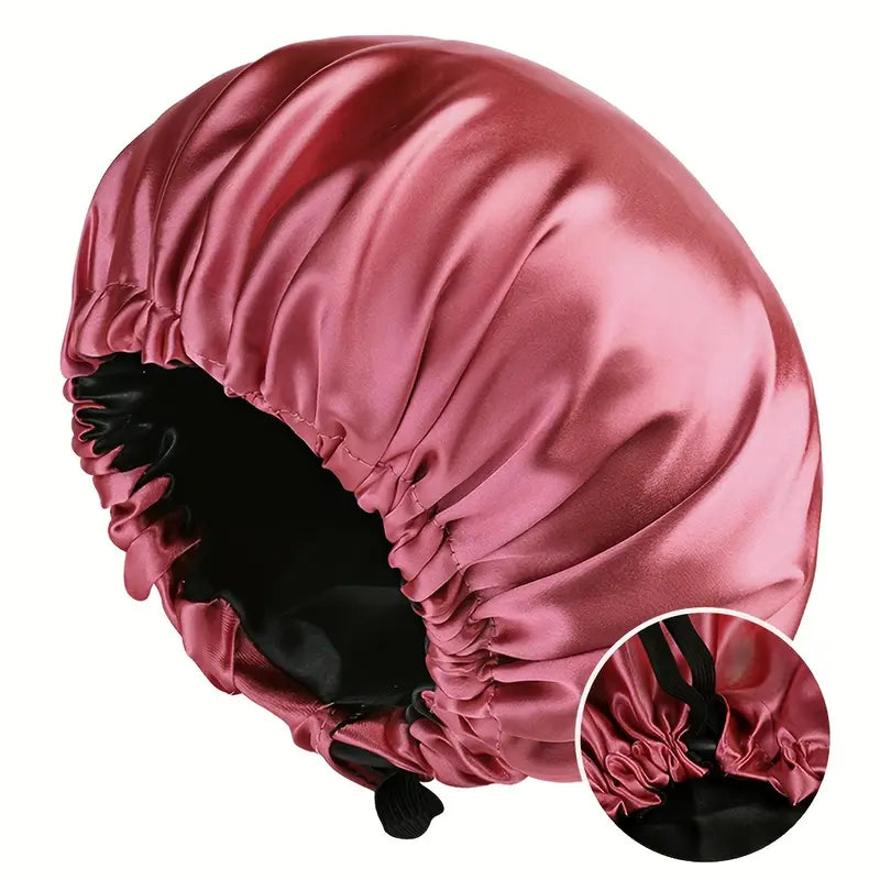 Bonnet de Nuit Réversible en Satin Réglable – Anti-Frisottis, Protection Cheveux Bouclés, Lisses ou Crépus – Confort et Style, Multicolore