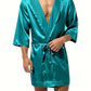 Peignoir sexy homme en satin – Kimono court brillant avec ceinture, Élégance & séduction