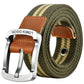 Ceinture homme en toile tressée avec boucle métallique et cuir – Style décontracté et durable