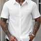 Chemise Homme Blanche Décontractée à Manches Courtes