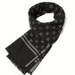 Écharpe homme noire élégante, coloris Noir avec gris argenté