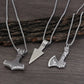 Collier homme viking pendentif hache et marteau de Thor – Chaîne acier inoxydable nordique