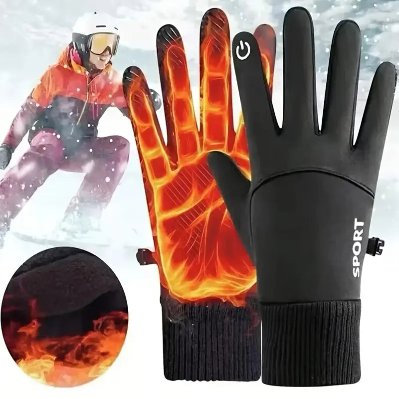 Gants tactiles homme hiver – Gants de sport coupe-vent et imperméables pour vélo, moto et ski