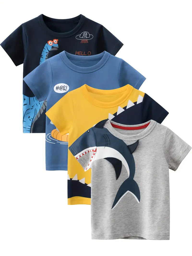 T-shirt fille noir imprimé dinosaures rigolos – Mode casual et fun