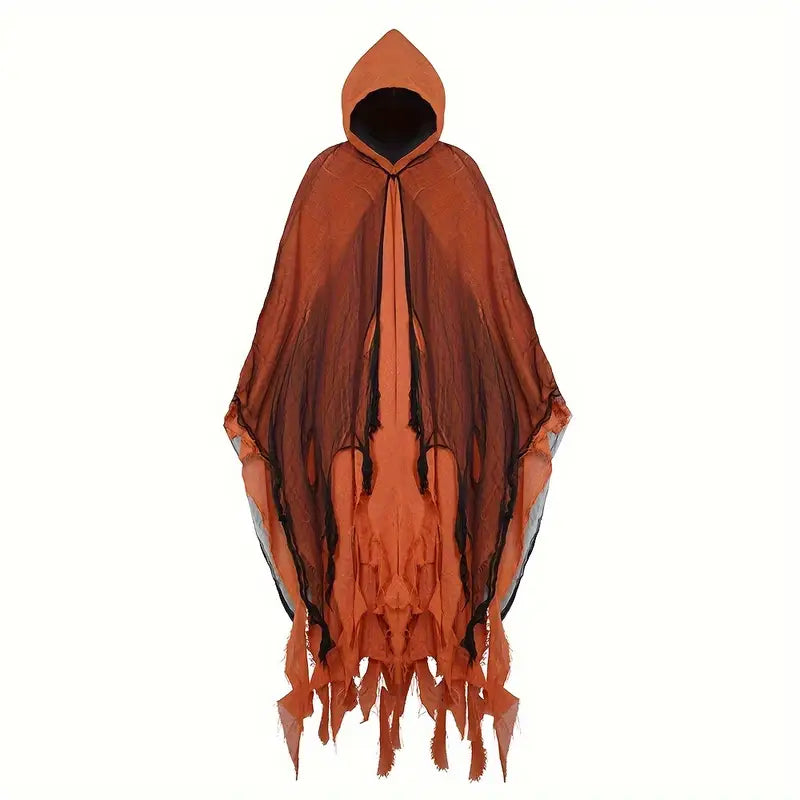 Déguisement Halloween Effrayant – Costume de Monstre Sanguinaire avec Cape Noire et Masque Réaliste