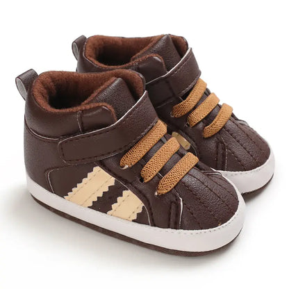 Chaussures bébé garçon montantes, coloris Marron