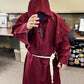 Robe de moine médiévale homme – Costume fantaisie religieux avec capuche et corde