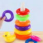 Jouet d’Éveil Empilable Bébé – Anneaux Colorés en Plastique avec Canard