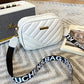 Sac bandoulière femme – Petit sac à main matelassé avec sangle large, coloris Blanc