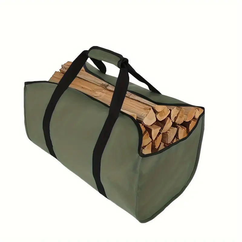 Sac de Transport de Bois de Chauffage Extérieur – Grande Capacité et Durable pour Camping, Feu de Camp et Jardinage