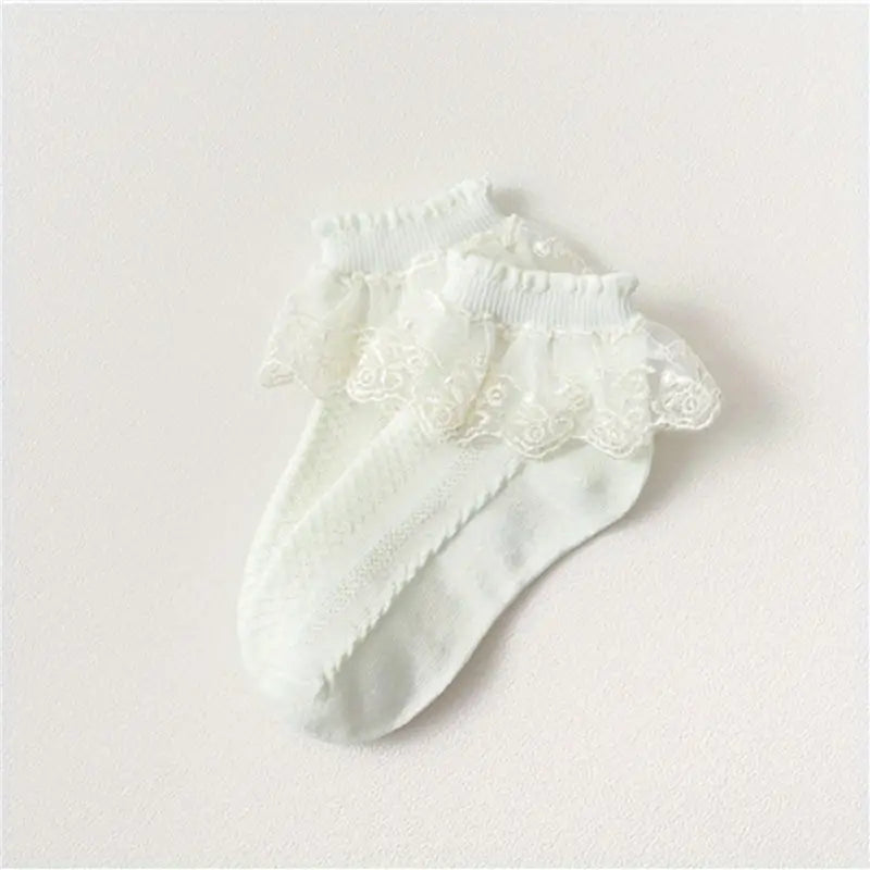 Chaussettes Fille en Dentelle Rose – Chaussettes Enfant Élégantes et Confortables