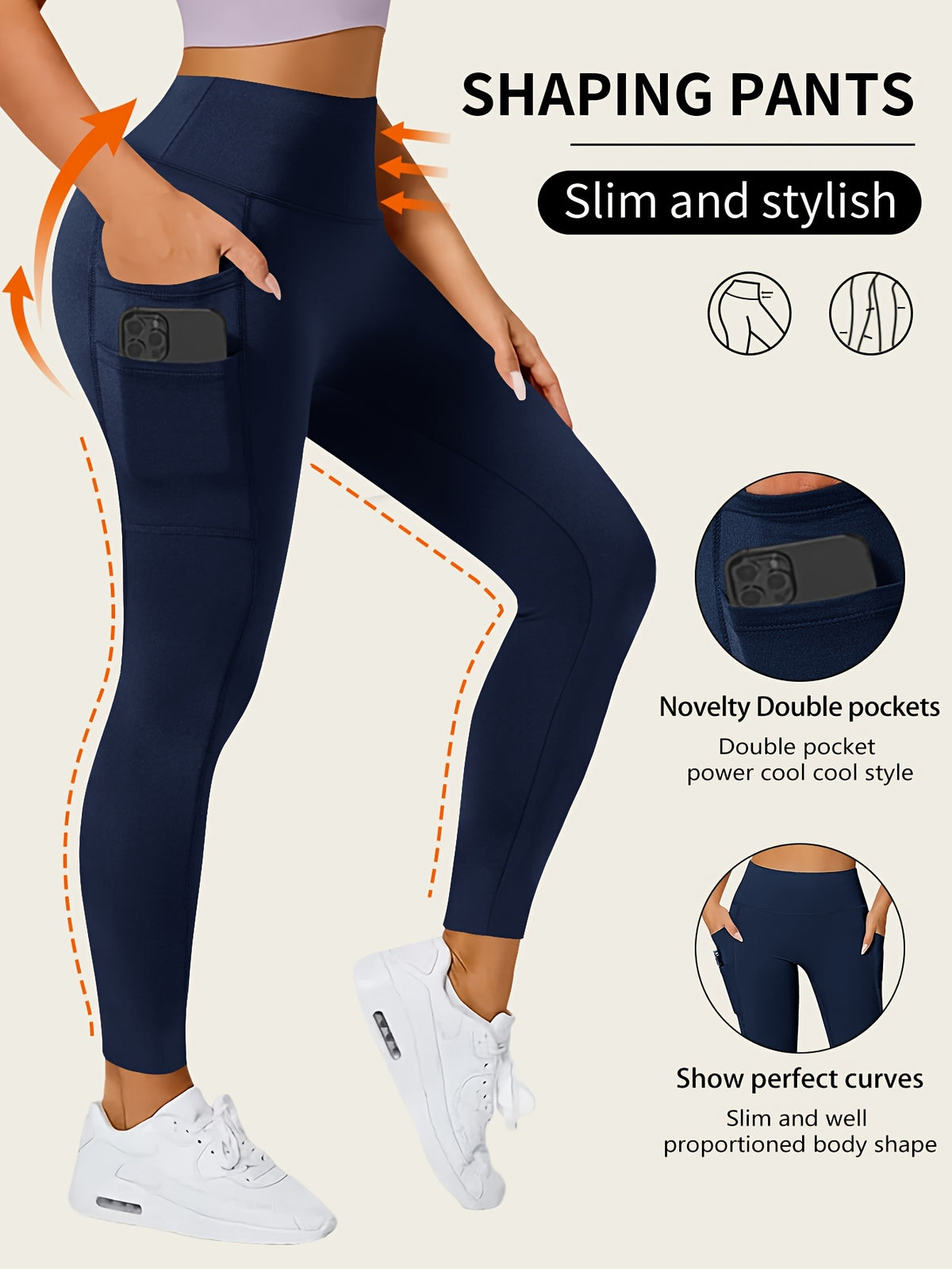 Leggings de yoga poche à ligne ciblée pour un développement sans complexe