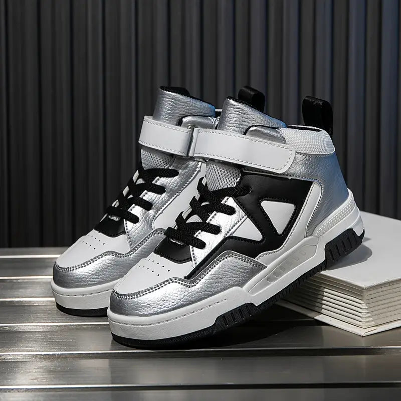 Baskets montantes fille noires et vertes – Chaussures de sport tendance style basketball