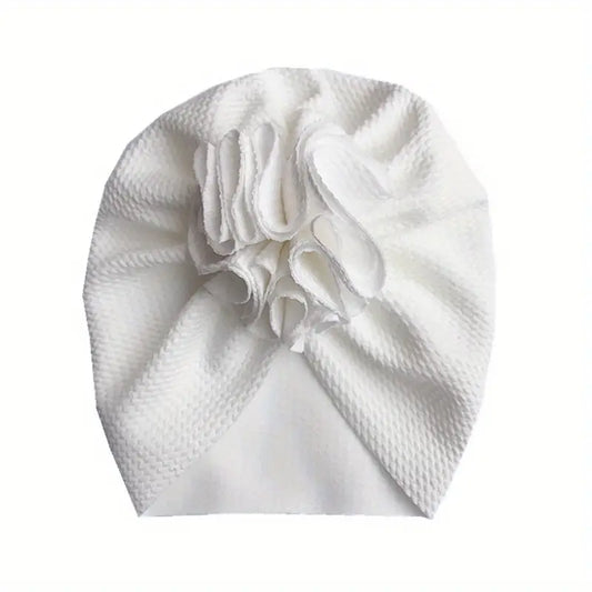 Turban Bébé avec Fleur en Tissu – Chapeaux et Casquettes Enfant Élégants | Bonnet Mode Fille Confort & Style