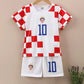Ensemble Football Enfant – Maillot et Short de Sport Blanc à Carreaux Rouges