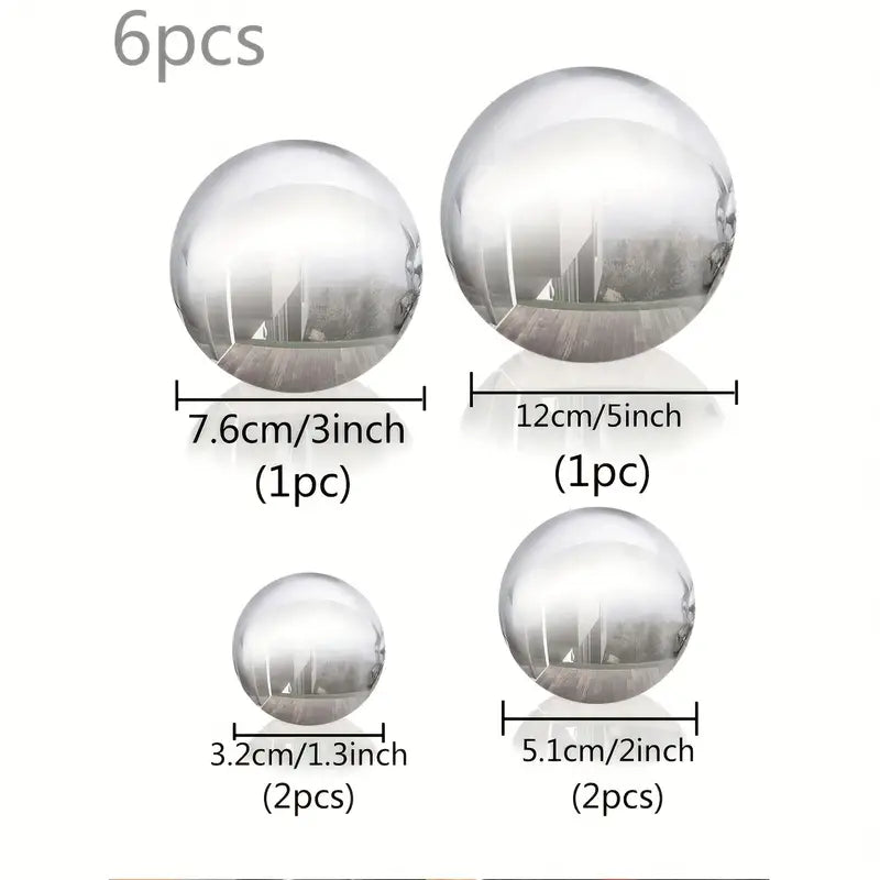 Boule Miroir Décorative de Jardin – Sculpture Moderne en Acier Inoxydable pour Extérieur, Terrasse et Étang