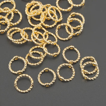 Anneaux Torsadés Dorés et Argentés – Connecteurs Métalliques pour Bracelets, Colliers et Bijoux DIY
