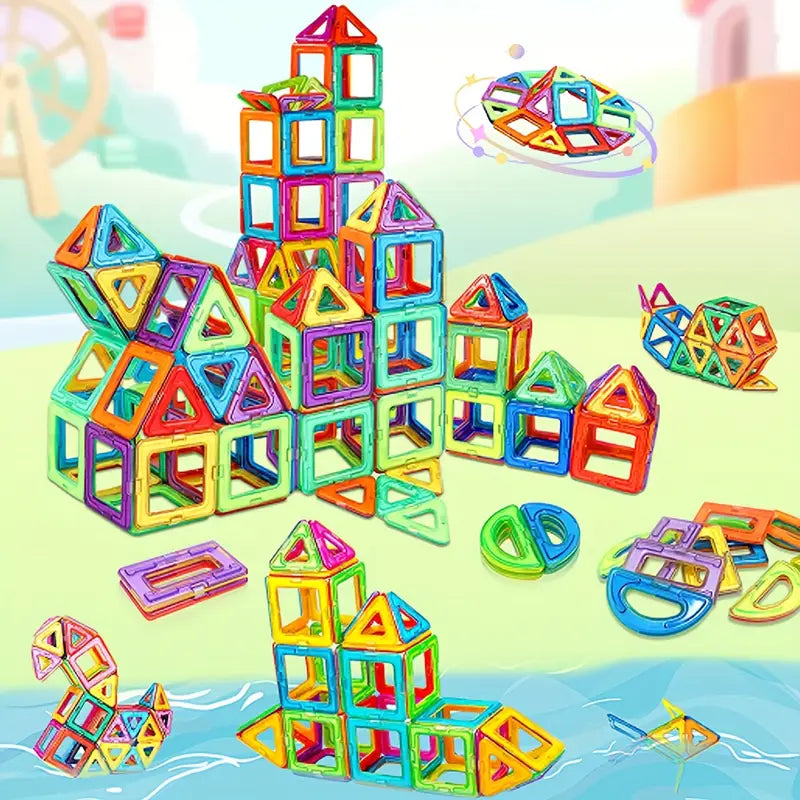 Blocs de Construction Magnétiques Colorés – Kit de Formes Géométriques pour Assemblage Créatif et Modélisation