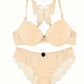Ensemble lingerie femme push-up – Soutien-gorge à armatures avec culotte nœud chic
