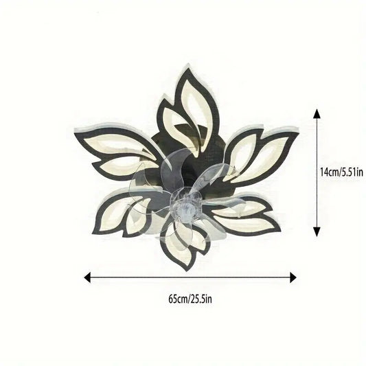 Ventilateur de Plafond LED Design Floral avec Éclairage Intégré – Silencieux et Élégant pour Salon Moderne
