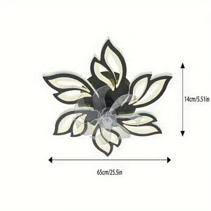 Ventilateur de Plafond LED Design Floral avec Éclairage Intégré – Silencieux et Élégant pour Salon Moderne
