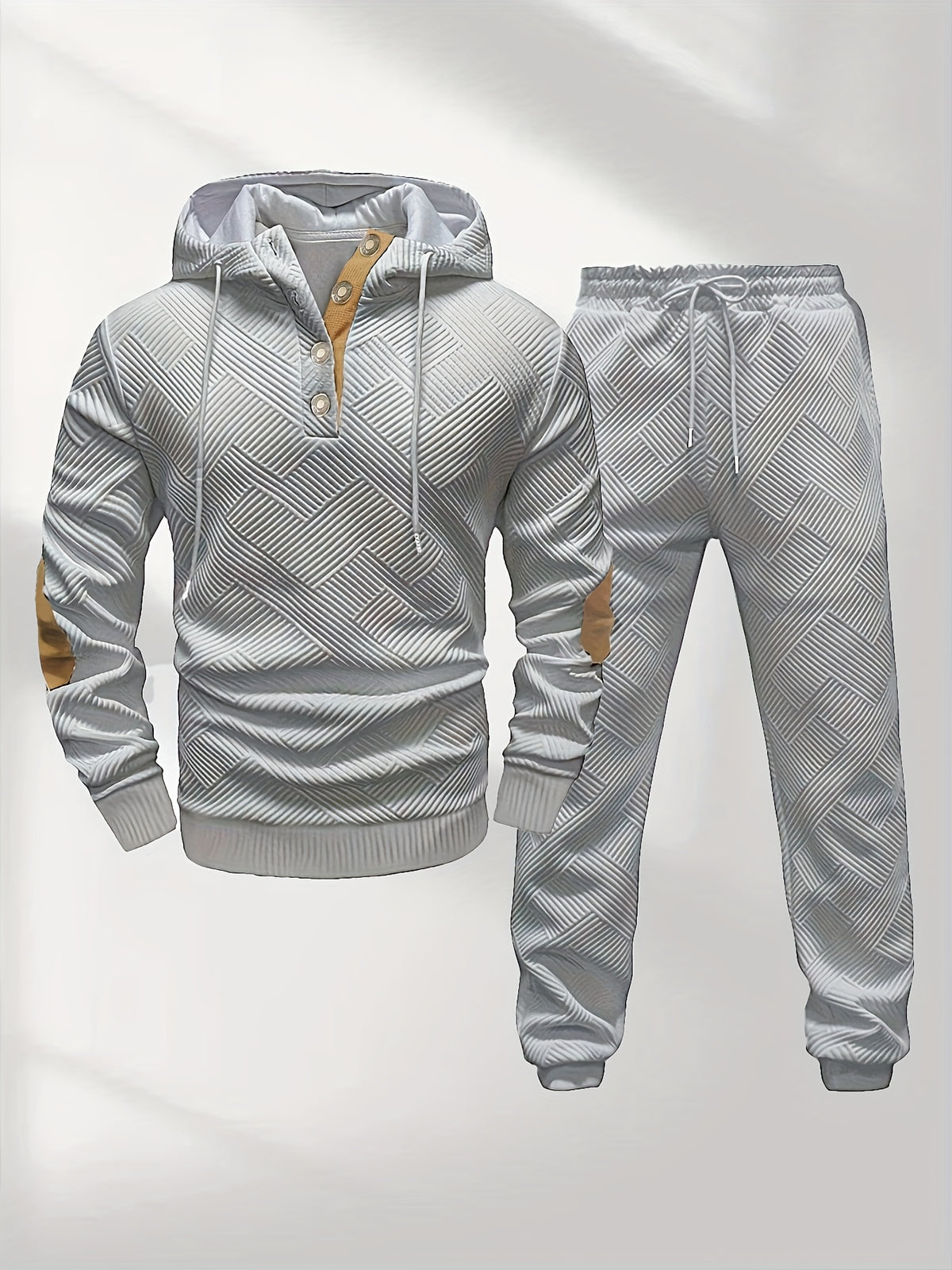 Ensemble Homme : Sweat à Capuche Jacquard Tricoté et Pantalon