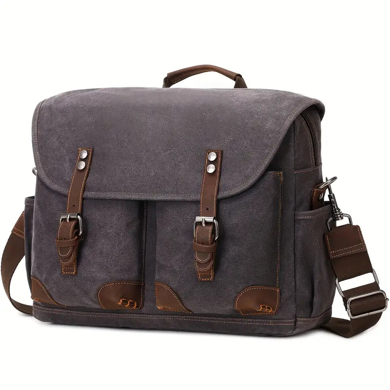Sac bandoulière homme vintage – Style rétro en toile et cuir, idéal pour le quotidien