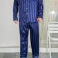 Pyjama décontracté pour homme grande taille en jacquard rayé