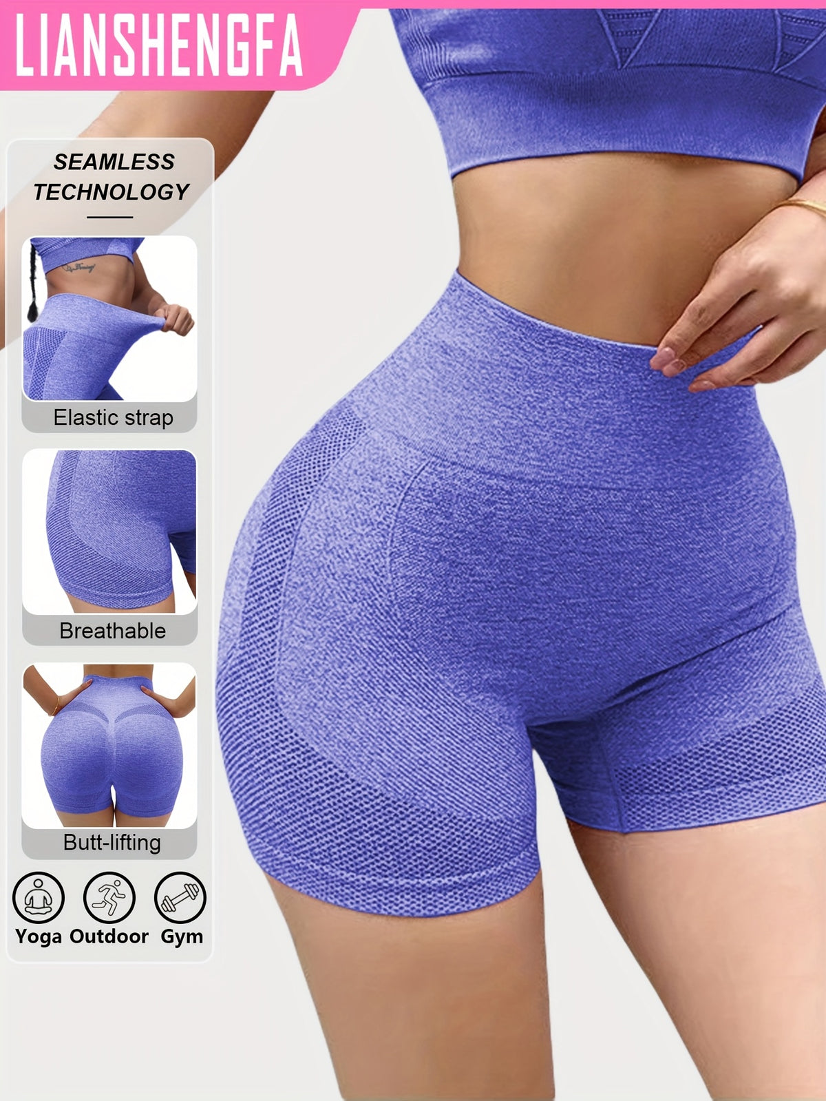 Leggings de Yoga Sans Couture Taille Haute Effet Remonte-Fesses
