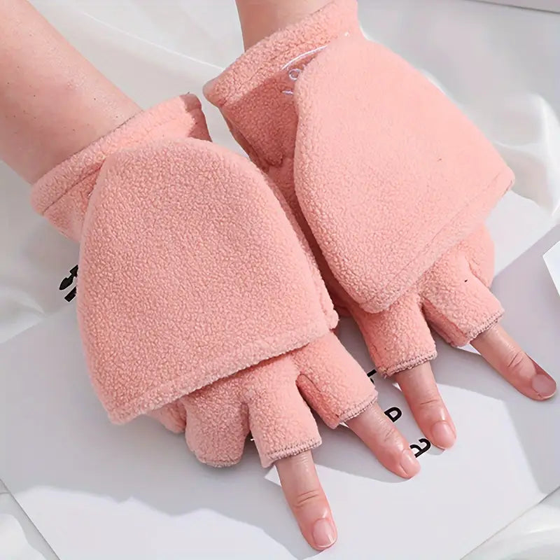 Moufles homme polaires chaudes d’hiver – Mitaines doublées anti-froid confortables