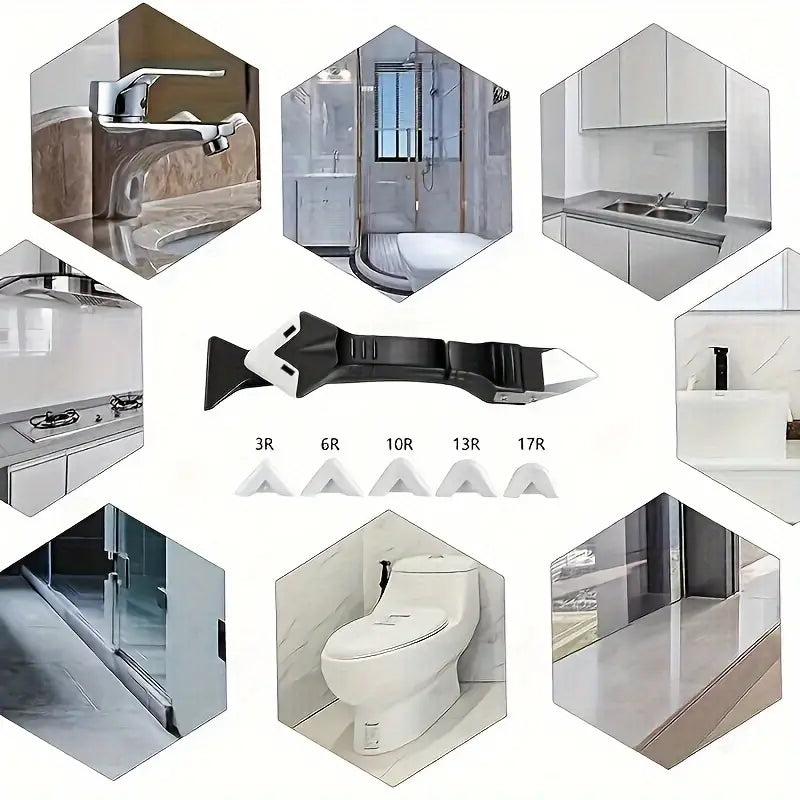 Outil Multifonction pour Retrait et Lissage de Joint – Racloir 3 en 1 avec Embouts Remplaçables