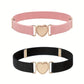 Ceinture Femme Élastique avec Boucle Cœur Dorée, coloris Noir rose