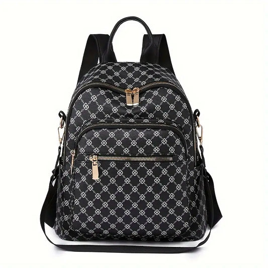 Sac à dos femme tendance en simili cuir beige – Design chic et imprimé élégant