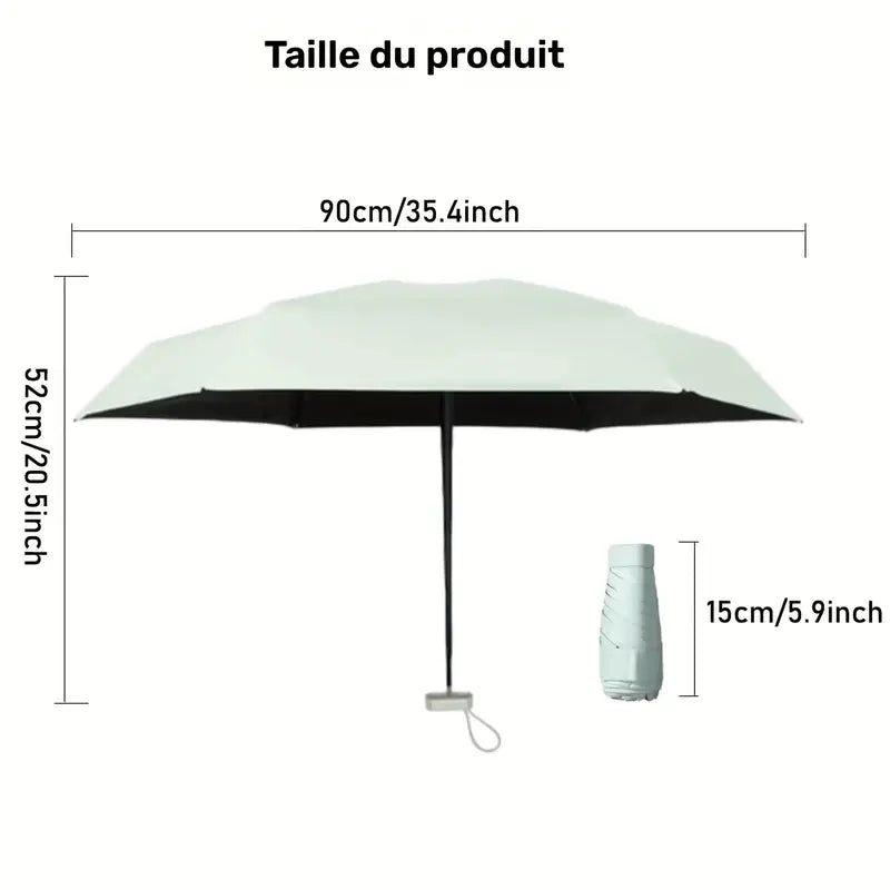 Parapluie pliable vert kaki avec étui rigide  Compact, élégant et résistant