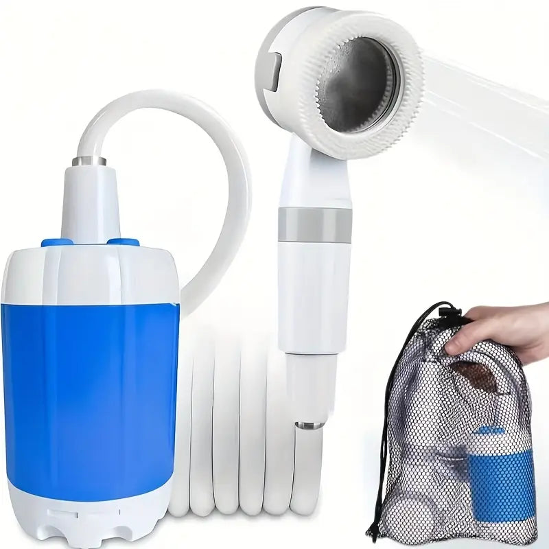 Douche Portable avec Pompe Électrique – Accessoire Camping-Car, Van et Extérieur