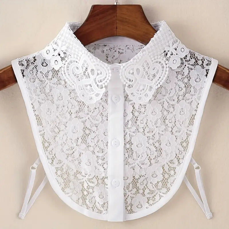 Faux col femme dentelle chic – Col amovible élégant en noir ou blanc pour pull, robe et chemisier