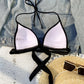 Haut de Bikini Femme Triangle – Coloris, Style Minimaliste à Nouer dans le Dos