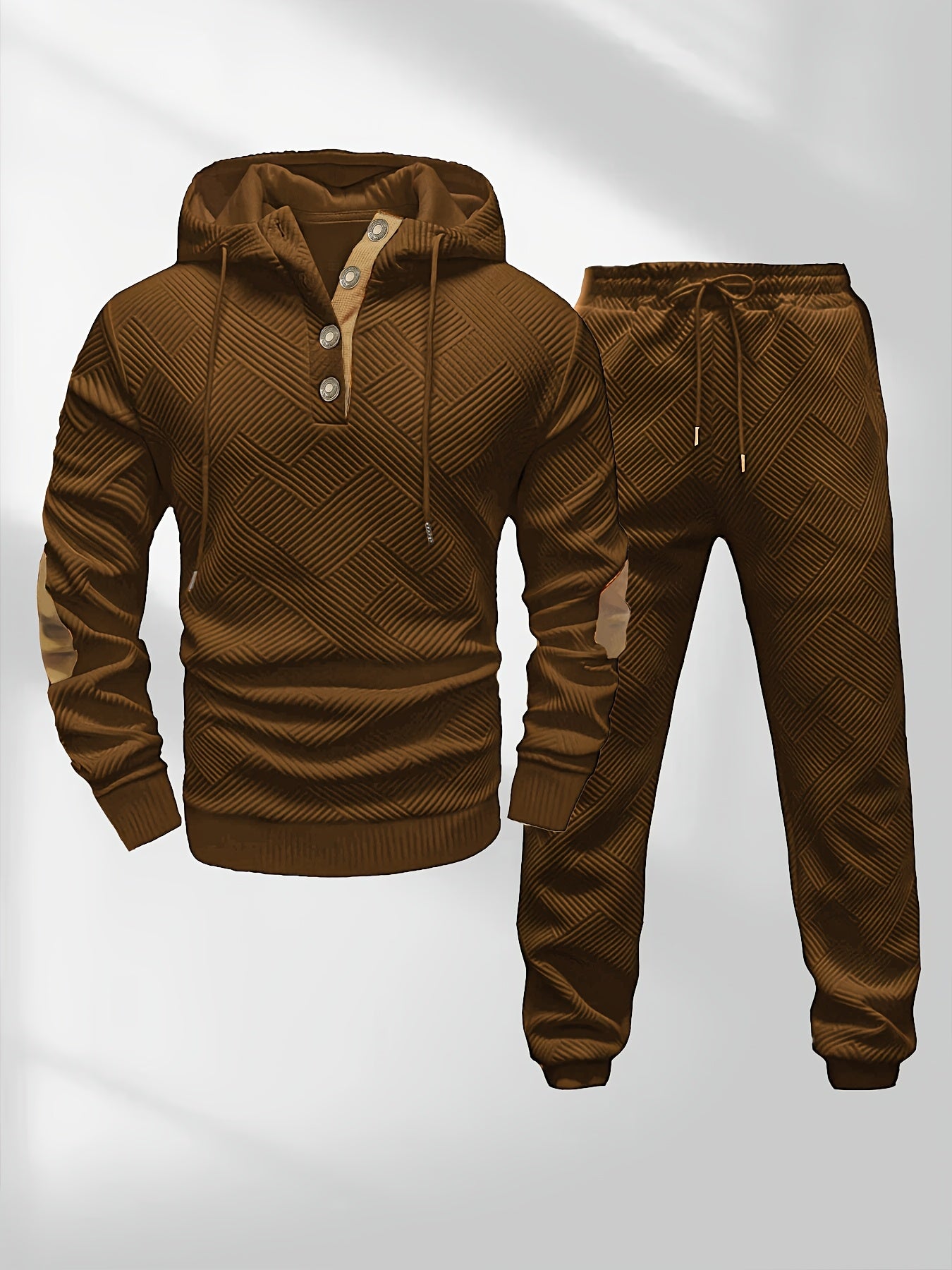Ensemble Homme : Sweat à Capuche Jacquard Tricoté et Pantalon