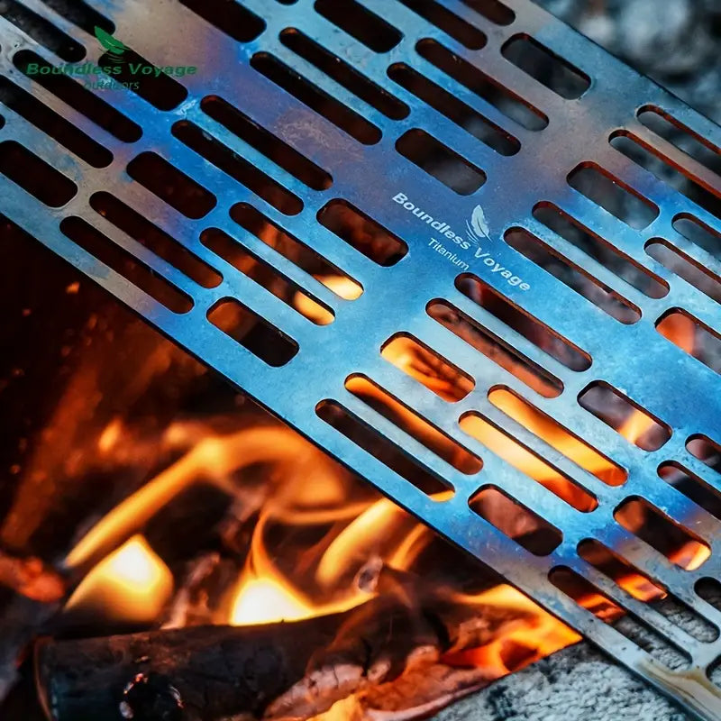 Grille de barbecue en acier inoxydable – Accessoire compact et résistant pour camping, pique-nique et cuisine d’extérieur