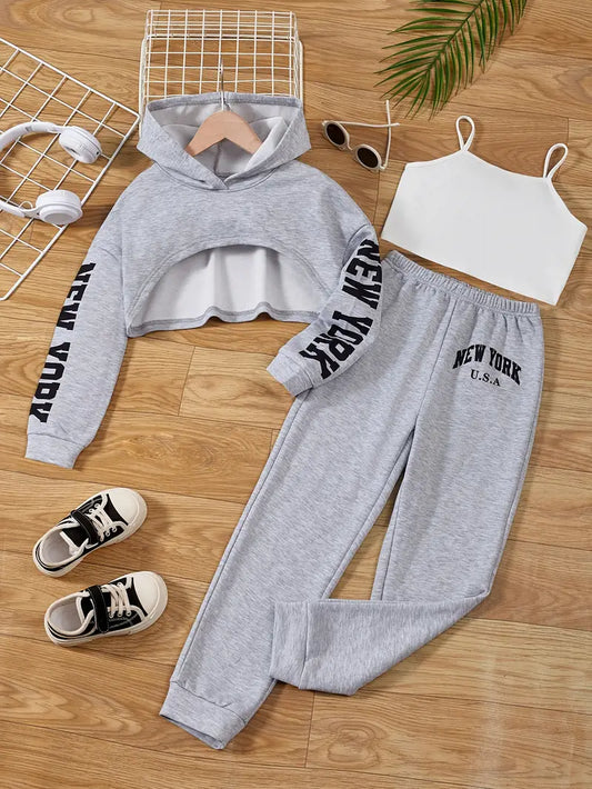 Ensemble fille 2 pièces bordeaux – Sweat à motif ourson et pantalon assorti