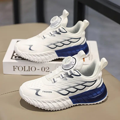 Chaussures de sport fille – Baskets running noires et bleu clair respirantes avec semelle amortissante