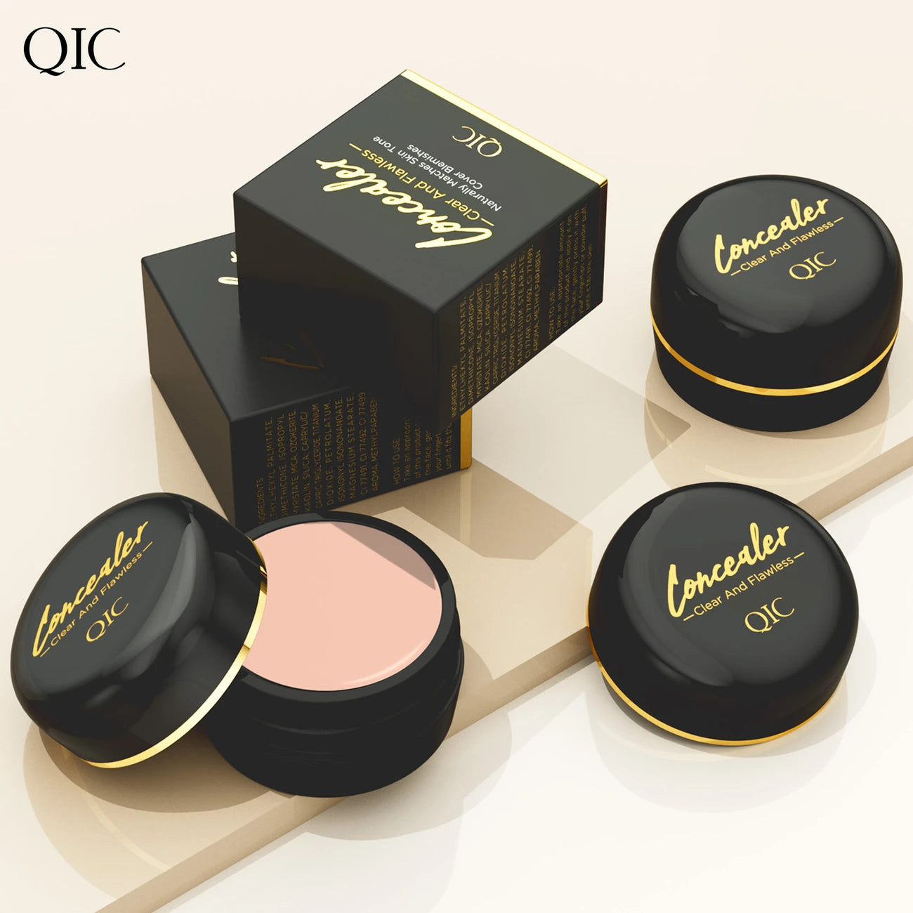 Correcteur de Teint Crème QIC – Anti-Cernes Haute Couvrance, Finition Naturelle et Zéro Défaut