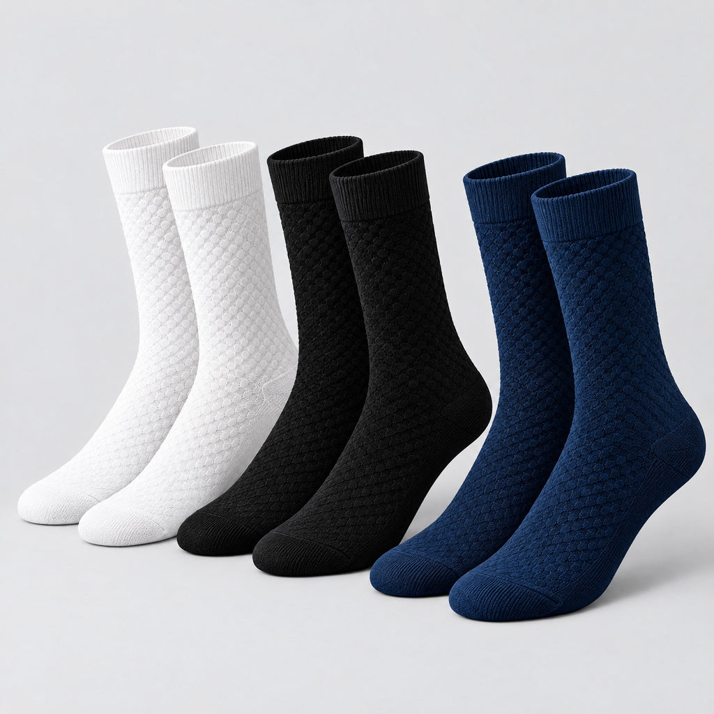 Chaussettes en Bambou Mi-Hautes Sans Élastique Serrant – Lot de 8 Paires