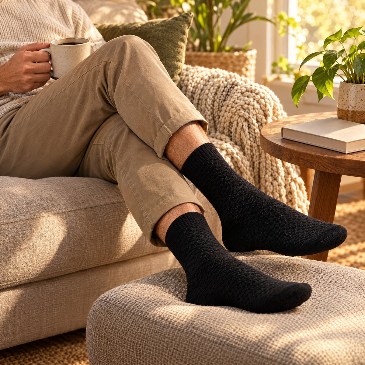 Chaussettes en Bambou Mi-Hautes Sans Élastique Serrant – Lot de 8 Paires